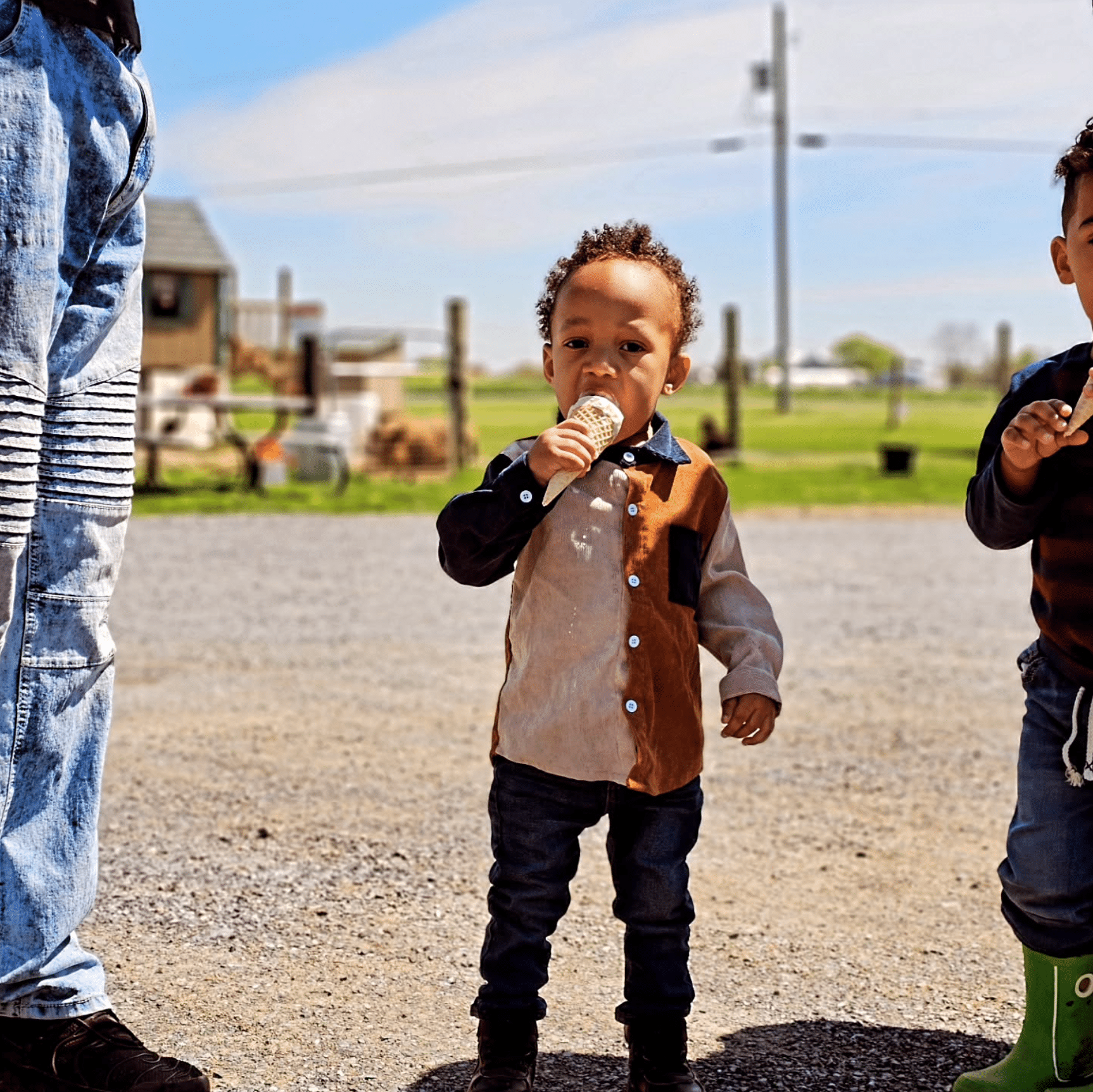 A guest at Destiny Dairy Bar enjoying an ice cream cone.